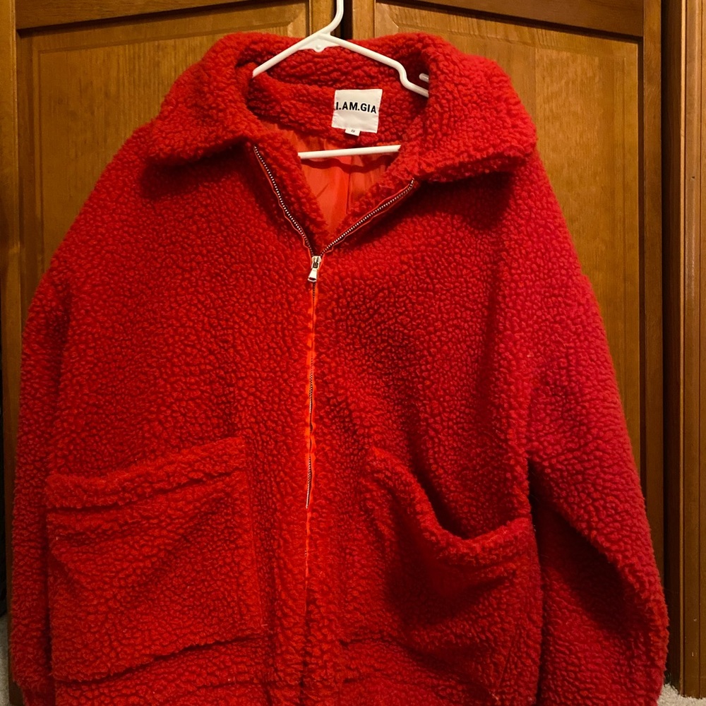 I.AM.GIA. Red Teddy Coat